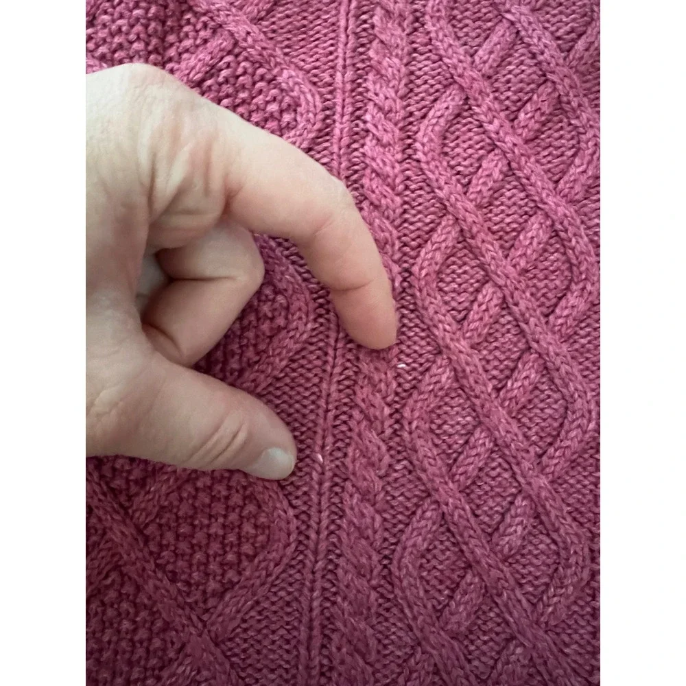Uniqlo Sweater Dress Kids 3-4 Pink Good Cable Knit Wool Blend 419132
